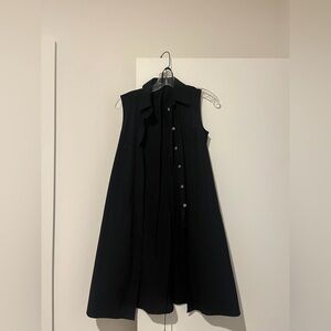 Theory - Sleeveless Black Button-Front Dress